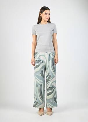 Pantalon larg țesătură poplin mărime normală verde BETTY BARCLAY femeie