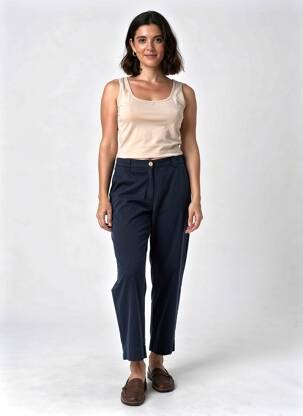 Pantalon chino talie joasă talie joasă albastru NICE THINGS femeie