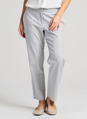 Pantalon chino închidere cu fermoar sub clapetă cu cârlig mărime normală gri LA PETITE FRANCAISE femeie