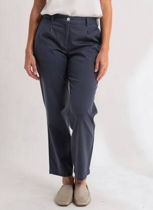 Pantalon chino țesătură poplin mărime normală albastru NICE THINGS femeie