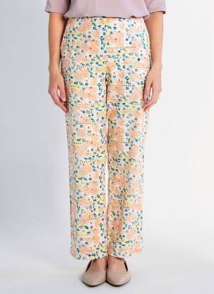 Pantalon drept talie înaltă talie înaltă galben LAURE + MAX femeie