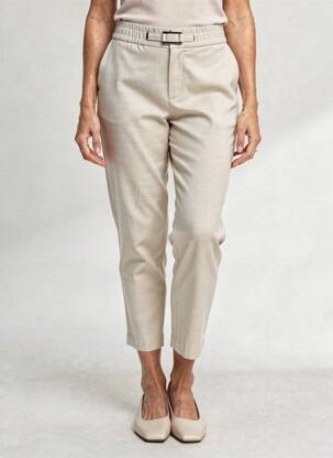 Pantalon 7/8 talie elastică mărime normală bej STREET ONE femeie