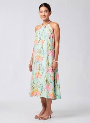 Rochie midi fără mâneci fără mâneci verde MOLLY BRACKEN femeie