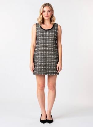 Rochie scurtă croială fluidă fără mâneci negru ARTIGLI femeie