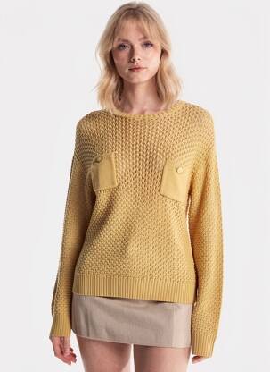 Pulover elasticitate mâneci lungi bej ARTIGIANO femeie