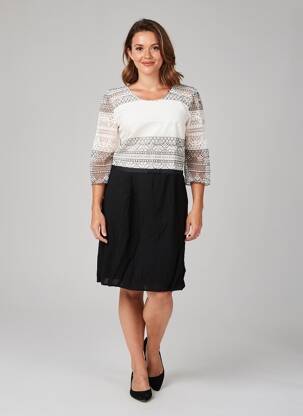 Rochie midi mâneci 3/4 mâneci 3/4 bej PAUSE CAFE femeie