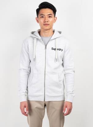 Jachete casual strânsă pe partea de jos alb SUPERDRY bărbat