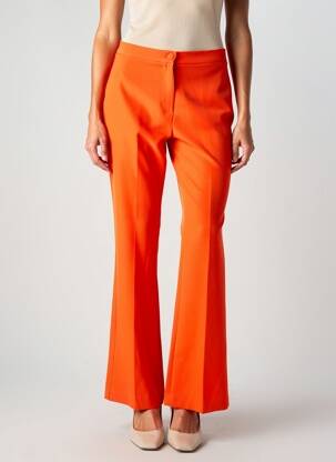 Pantalon evazat talie cu cleme talie înaltă portocalie ARTIGLI femeie