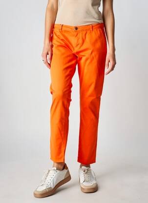 Pantalon chino țesătură poplin mărime normală portocalie SCHOOL RAG femeie
