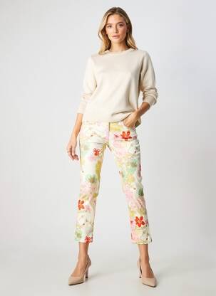 Pantalon 7/8 talie elastică mărime normală galben ZERRES femeie