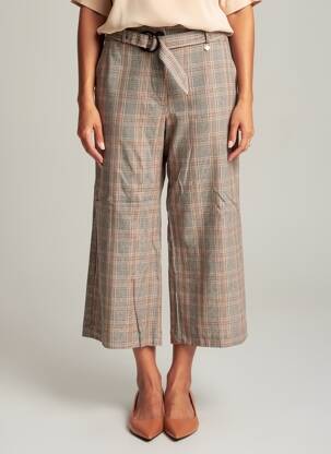 Pantalon 7/8 talie cu cleme mărime normală maro LE PETIT BAIGNEUR femeie