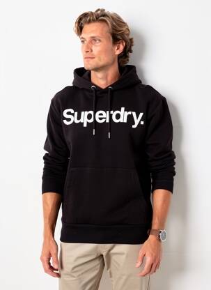 Hanorac cu glugă țesătură jersey mâneci lungi negru SUPERDRY bărbat