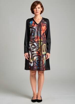 Rochie scurtă mâneci lungi mâneci lungi negru KALISSON femeie