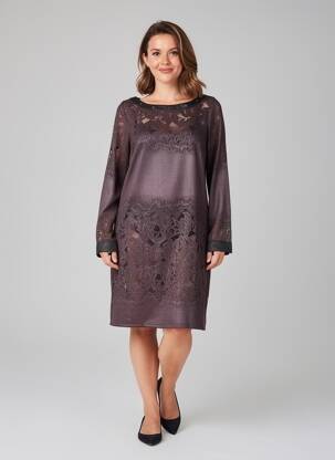 Rochie midi mâneci lungi mâneci lungi gri MADO ET LES AUTRES femeie