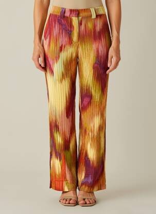 Pantalon drept țesătură poplin mărime normală galben ORFEO femeie