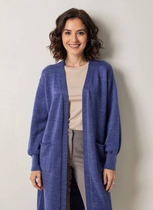 Vestă cu mâneci lungi elasticitate albastru ORFEO femeie