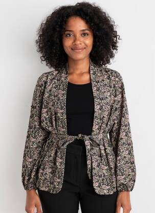 Jachete kimono mâneci lungi negru LAURE + MAX femeie