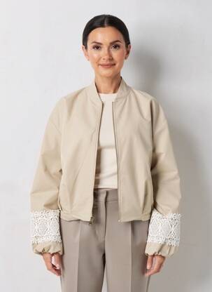 Geacă efect material satinat bej KEZY femeie