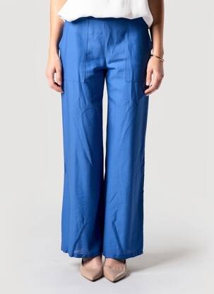 Pantalon drept țesătură poplin mărime normală albastru EMA BLUE'S femeie