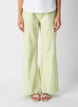 Pantalon evazat elasticitate talie înaltă verde MAISON ONADO femeie