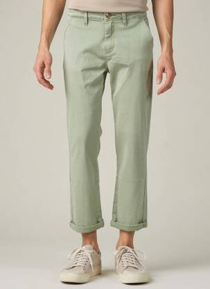 Pantalon chino închidere cu fermoar sub clapetă cu nasturi mărime normală verde MAISON ONADO femeie