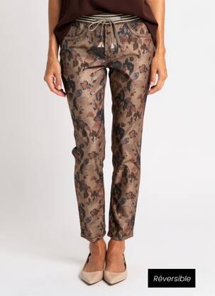 Pantalon slim talie elastică mărime normală maro MAISON ONADO femeie