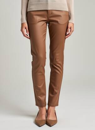Pantalon slim țesătură acoperită mărime normală maro ONADO femeie