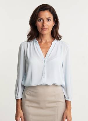 Bluză țesătură poplin mâneci 3/4 albastru BETTY BARCLAY femeie