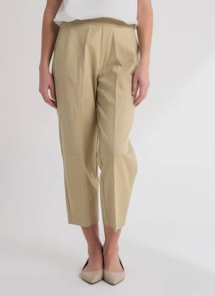 Pantalon 7/8 talie înaltă talie înaltă bej MARIA BELLENTANI femeie