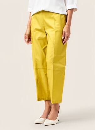 Pantalon 7/8 talie înaltă talie înaltă verde MARIA BELLENTANI femeie