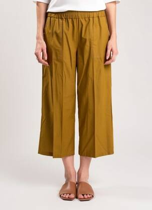 Pantalon 7/8 țesătură poplin mărime normală maro MARIA BELLENTANI femeie