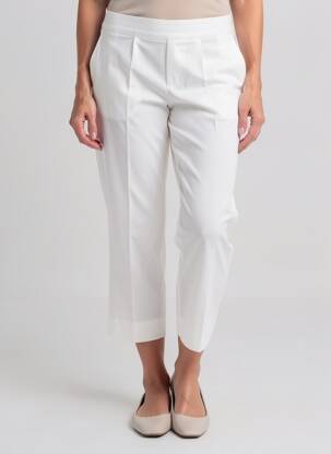Pantalon 7/8 țesătură poplin mărime normală alb MARIA BELLENTANI femeie