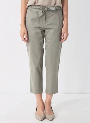 Pantalon 7/8 talie cu cleme mărime normală verde ATELIER GARDEUR femeie