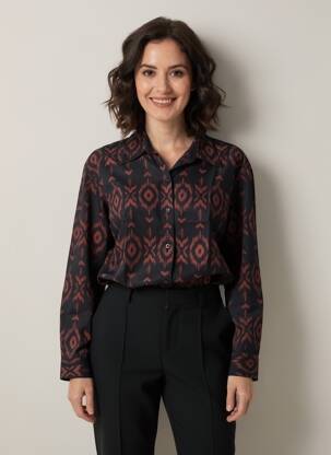 Cămașă croială cambrată mâneci lungi negru SINOE BY BAMBOO'S femeie