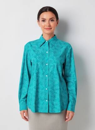 Cămașă imprimeu floral mâneci lungi verde SINOE BY BAMBOO'S femeie