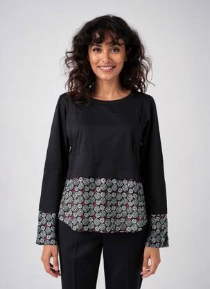 Tricou mâneci lungi mâneci lungi negru BAMBOO'S femeie