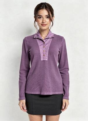 Pulover croială cambrată mâneci lungi violet LEON & HARPER femeie