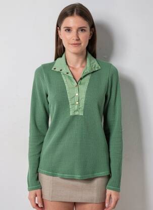 Pulover croială cambrată mâneci lungi verde LEON & HARPER femeie