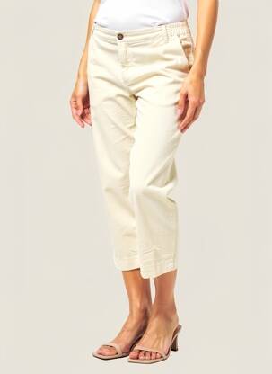 Pantalon 7/8 talie elastică mărime normală bej HOD femeie