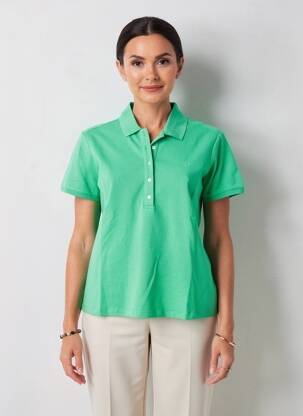 Polo croială dreaptă mâneci scurte verde K-DESIGN femeie
