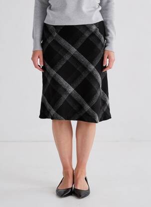 Fustă midi talie cu cleme negru GARDEUR femeie