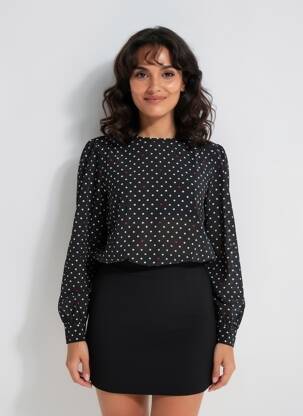 Top mâneci lungi mâneci lungi negru I BLUES femeie