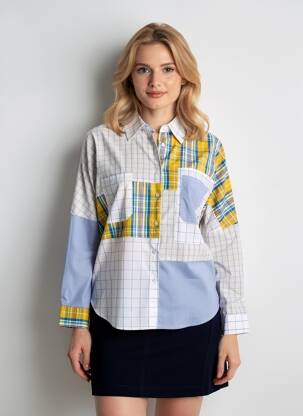 Cămașă țesătură poplin mâneci lungi albastru OTTANTOTTO femeie