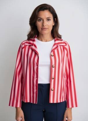 Jachete casual guler tip costum roșu OTTANTOTTO femeie