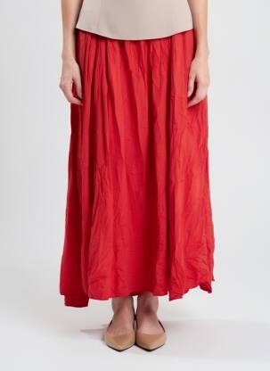 Fustă lungă croială evazată roșu NEW COLLECTION femeie