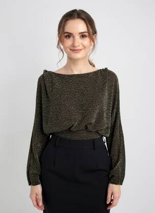Top mâneci lungi mâneci lungi auriu DROLE DE COPINE femeie
