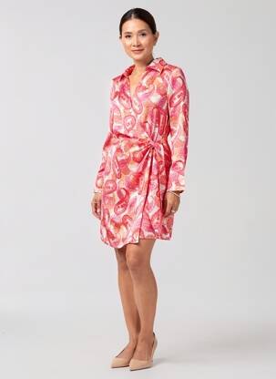 Rochie scurtă mâneci lungi mâneci lungi roz MORGAN femeie
