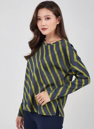 Pulover elasticitate mâneci lungi verde B.YOUNG femeie