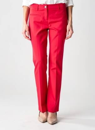 Pantalon slim țesătură poplin mărime normală roz MORGAN femeie
