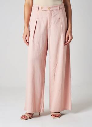 Pantalon larg țesătură poplin mărime normală roz MOLLY BRACKEN femeie